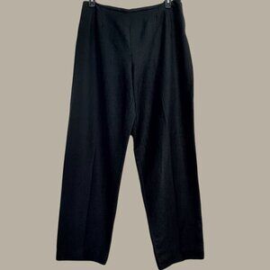 Plaza South Black Linen Tapered Pants Sz 18 Minimalist ‎ Slit Hem